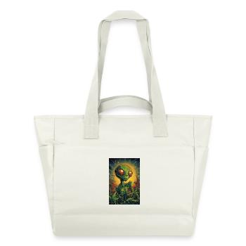 Œil néon extraterrestre de la jungle - Sac matelassé déperlant - blanc nature - Devant