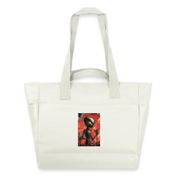 Außerirdischer Gärtner Graffiti - Wasserabweisende Padded Bag - Naturweiß - Vorne