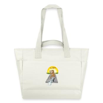 Humorvolles Affen-Design mit Tastatur - Wasserabweisende Padded Bag - Naturweiß - Vorne