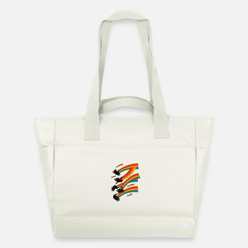 Chat arc-en-ciel - Sac matelassé déperlant - blanc nature