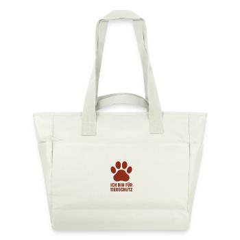 Logo Paw pour la déclaration sur le bien-être animal - Sac matelassé déperlant - blanc nature - Devant