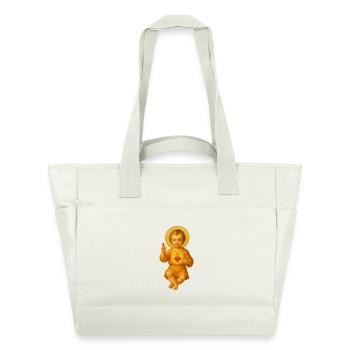Junges Heiliges Herz Motiv - Wasserabweisende Padded Bag - Naturweiß - Vorne