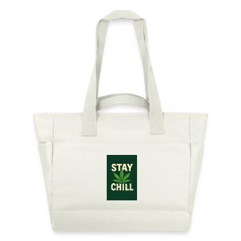 Stay Chill Feuille de Cannabis - Sac matelassé déperlant - blanc nature - Devant
