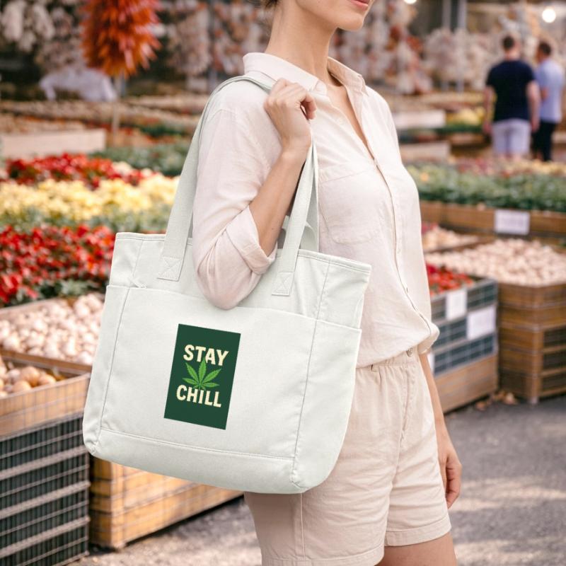 Stay Chill Feuille de Cannabis Sac matelassé déperlant