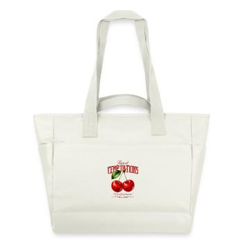 Design de cerises Sweet Temptations - Sac matelassé déperlant - blanc nature - Devant