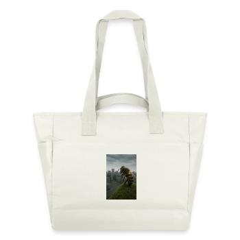 Riesige Biene über Stadtdach - Wasserabweisende Padded Bag - Naturweiß - Vorne