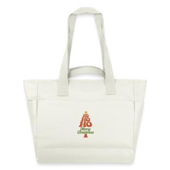 HoHoHo Christmas Tree Typography - Water-Repellent Padded Bag - natural white - Front