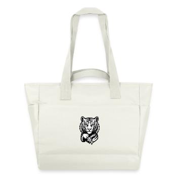 White Tiger Print Motif - Water-Repellent Padded Bag - natural white - Front