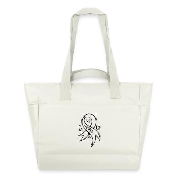 Cœur en boucle cancéreuse Hope - Sac matelassé déperlant - blanc nature - Devant