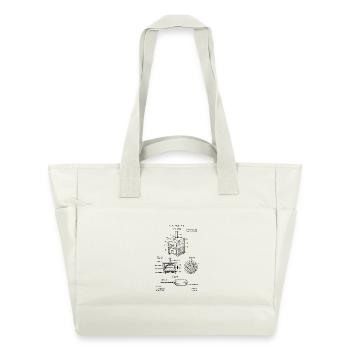 Pizza Oven Patent Blueprint  - Water-Repellent Padded Bag - natural white - Front