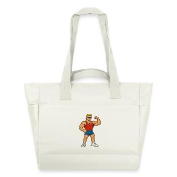 Dessin animé de gymnase de culturisme - Sac matelassé déperlant - blanc nature - Devant