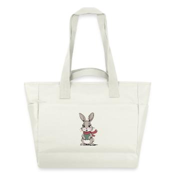 Cartoon Cute Rabbit - Water-Repellent Padded Bag - natural white - Front
