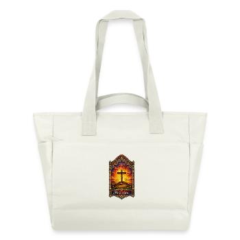 Résurrection Il est Jésus de Pâques ressuscité - Sac matelassé déperlant - blanc nature - Devant