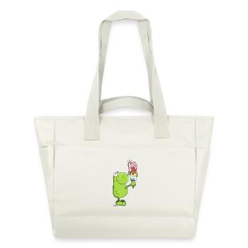 Frosch mit Eis - Wasserabweisende Padded Bag - Naturweiß - Vorne