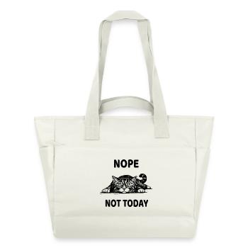 Non, pas aujourd’hui, chat drôle de design apathique - Sac matelassé déperlant - blanc nature - Devant