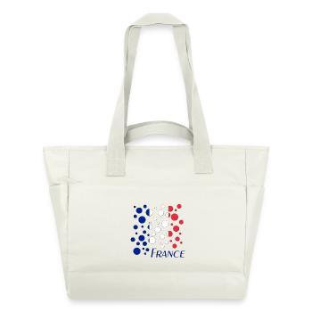 Französische Kreispunkte Muster - Wasserabweisende Padded Bag - Naturweiß - Vorne