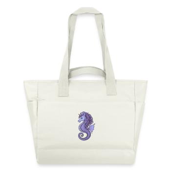 Hippocampe Licorne Violet Violet - Sac matelassé déperlant - blanc nature - Devant