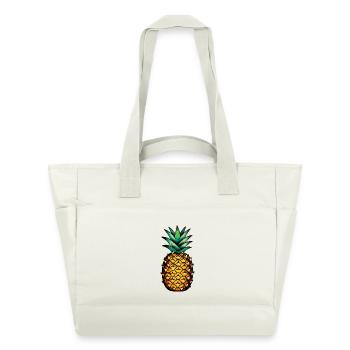 Klassische Tattoo-Ananas - Wasserabweisende Padded Bag - Naturweiß - Vorne
