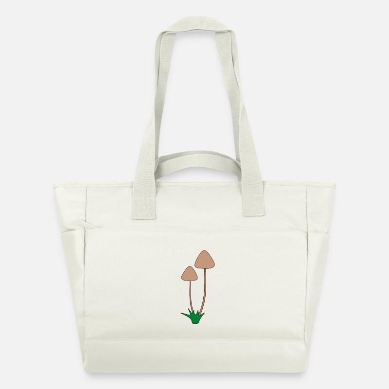Illustration botanique de champignon minimaliste - Sac matelassé déperlant - blanc nature