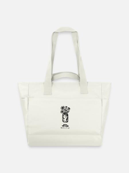 Grow Through What You Go Through - Wasserabweisende Padded Bag - Naturweiß