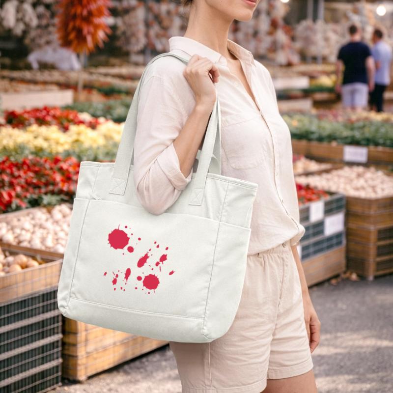 Red Paint Splashes Abstract Pattern Water-Repellent Padded Bag