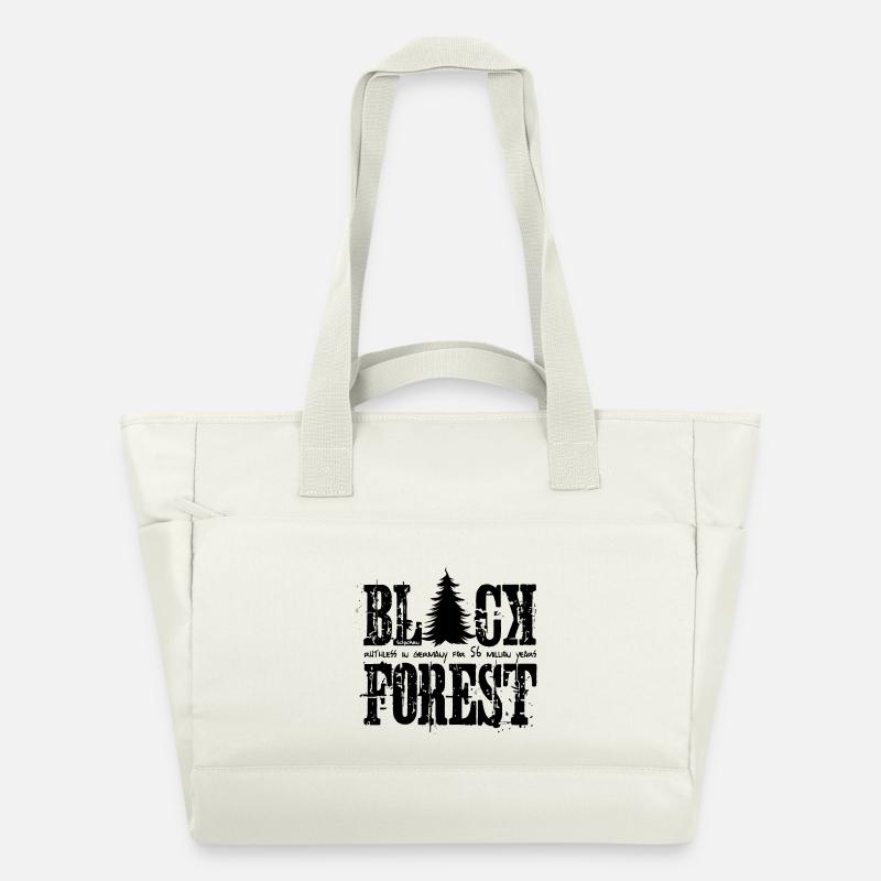 Lettrage Forêt-Noire Noir - Sac matelassé déperlant - blanc nature