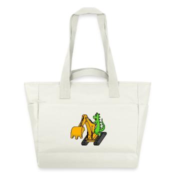 Dino Excavator Dinosaur - Water-Repellent Padded Bag - natural white - Front