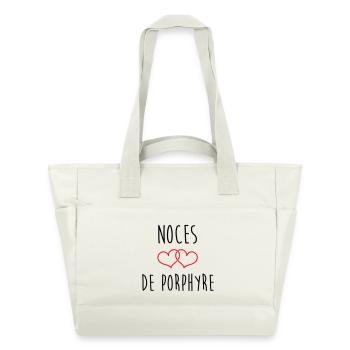 Porphyr-Hochzeit 33 Jahre Ehe - Wasserabweisende Padded Bag - Naturweiß - Vorne