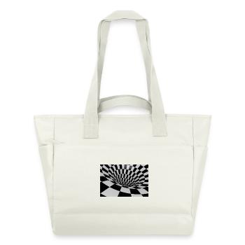 Tunnel Carreaux Noir et Blanc - Sac matelassé déperlant - blanc nature - Devant