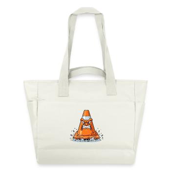 Cône en colère dans le style dessin animé - Sac matelassé déperlant - blanc nature - Devant