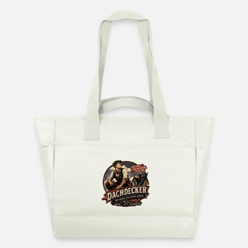 Dachdecker Vintage Werbeposter - Wasserabweisende Padded Bag - Naturweiß