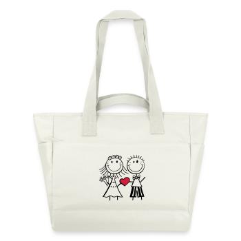 mariée et le marié Épris - mariage - coeur - cadeau - Sac matelassé déperlant - blanc nature - Devant