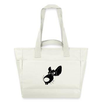 Rat d'égout noir - Sac matelassé déperlant - blanc nature - Devant