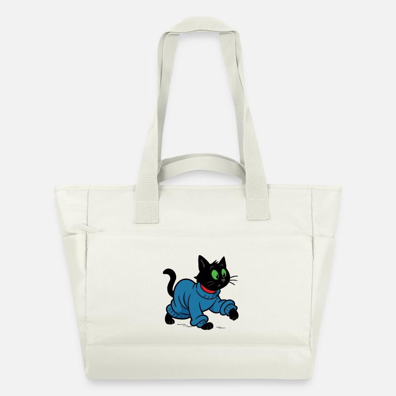 Meeko im übergroßen Pullover - Wasserabweisende Padded Bag - Naturweiß