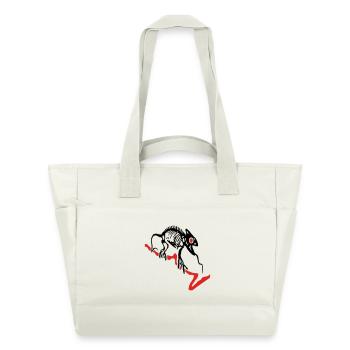 Gecko, Eidechse, Computer - Wasserabweisende Padded Bag - Naturweiß - Vorne