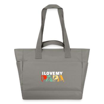 Ich liebe meinen Papa Stahlarbeiter Industriejob Papa - Wasserabweisende Padded Bag - Grau - Vorne