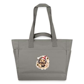 Weihnachtsigel in der Mauer - Wasserabweisende Padded Bag - Grau - Vorne