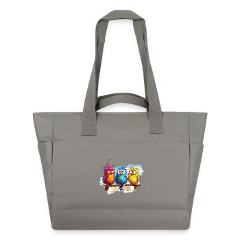 Bunte Vögel zeichnen Humor - Wasserabweisende Padded Bag - Grau - Vorne