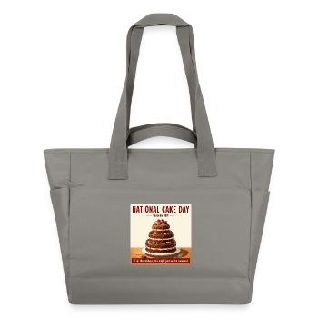 Journée nationale du gâteau – Gâteau au chocolat des fêtes - Sac matelassé déperlant - gris - Devant