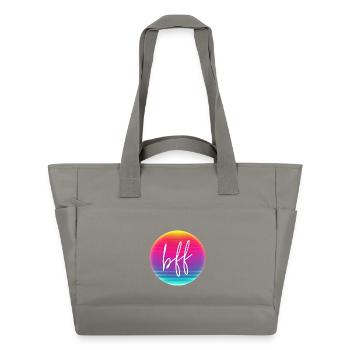 BFF! Neon circle customizable - Water-Repellent Padded Bag - grey - Front
