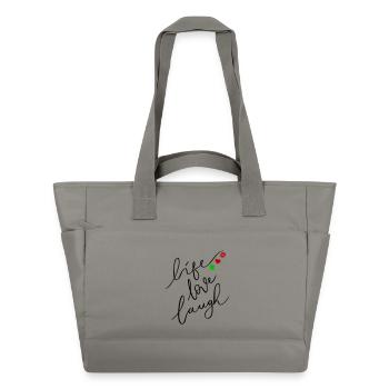 Vivre, aimer, rire - Sac matelassé déperlant - gris - Devant