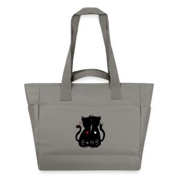 chats noirs - Sac matelassé déperlant - gris - Devant