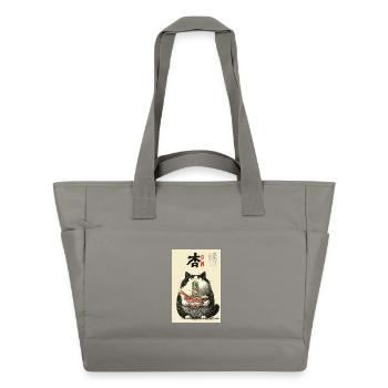 Nudelkatze Ukiyo-e Bowl - Wasserabweisende Padded Bag - Grau - Vorne
