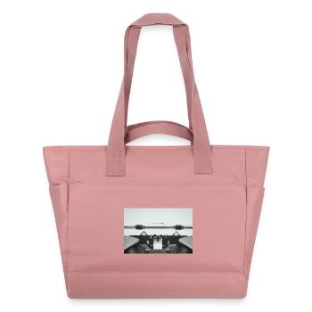 Création de votre histoire : design de machine à écrire vintage - Sac matelassé déperlant - rose poudré - Devant