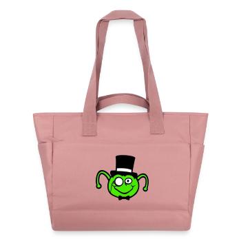 Mr. Caterpillar Top Hat Monocle Bow Tie Gentleman Empire - Water-Repellent Padded Bag - canyon pink - Front