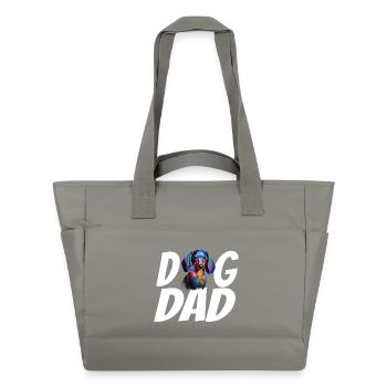 Dackel Hund Papa Aquarell Design Weiner Hund - Wasserabweisende Padded Bag - Grau - Vorne