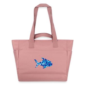 Un poisson fait des formes et des motifs - Sac matelassé déperlant - rose poudré - Devant