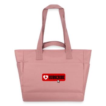 Fabulous YouTube Channel Subscribe Button Icon - Water-Repellent Padded Bag - canyon pink - Front