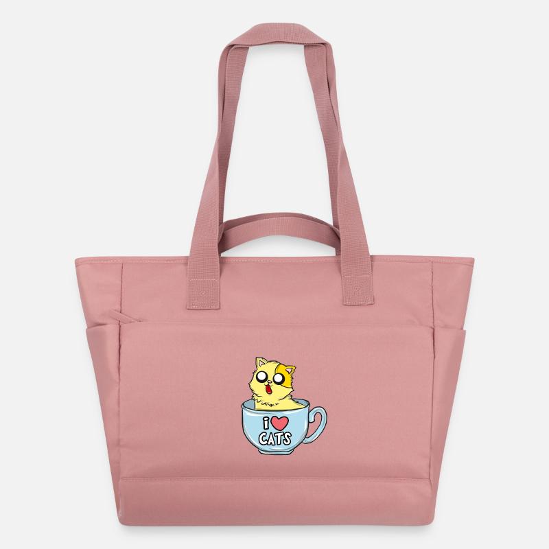 J'adore les chats! - Sac matelassé déperlant - rose poudré