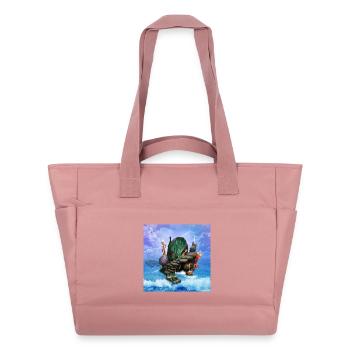 Petite fée sur la plage - Sac matelassé déperlant - rose poudré - Devant